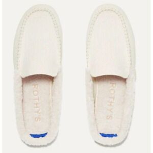 ROTHY'S The Scuff Merino Wool Knit Slip-On Backless Ivory Slippers Size 12 NWOB